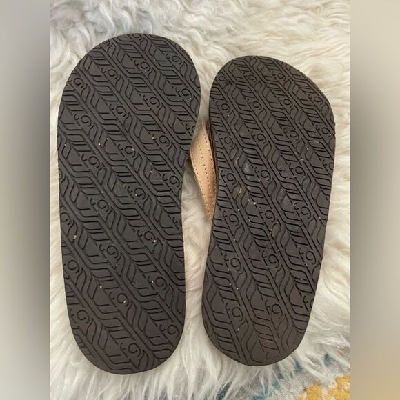 Feelgoodz Kinderz Leather Flip Flops Tan 7 - Picture 5 of 7